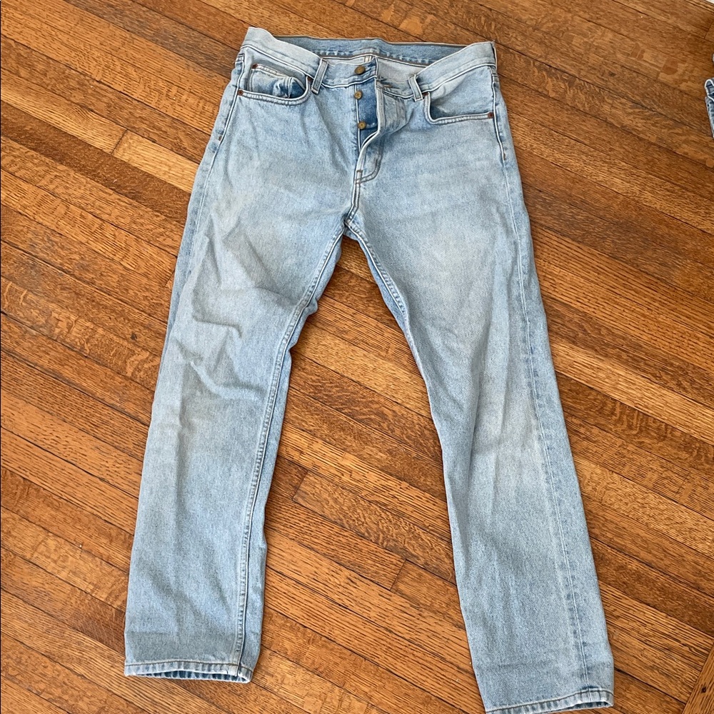 B SIDES Light Blue Straight Jeans
